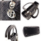 DIOR Lady Dior Medium Cannage Handbag Dark Navy Blue 2-Way Silver Hardware Shoulder R801102