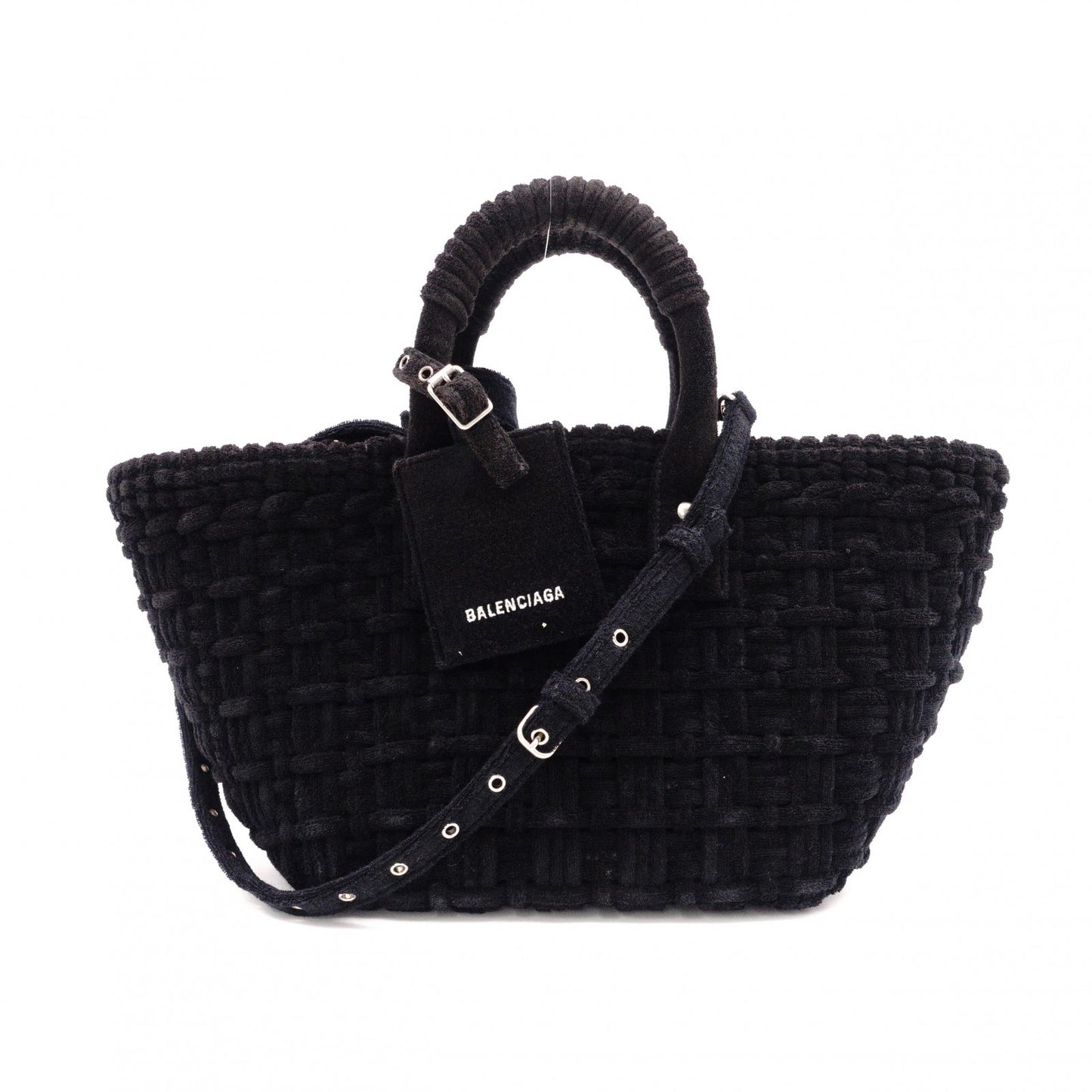 BALENCIAGA Bistro XS Handbag, Cotton, Black, 2-way crossbody