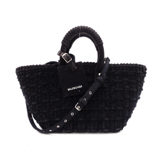 BALENCIAGA Bistro XS Handbag, Cotton, Black, 2-way crossbody