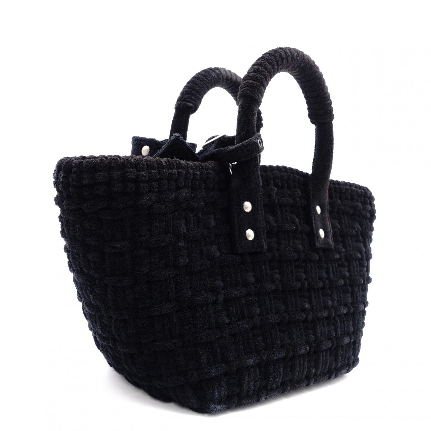 BALENCIAGA Bistro XS Handbag, Cotton, Black, 2-way crossbody