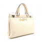 GUCCI Zumi Handbag, Leather, Beige, Silver, Gold Hardware, Logo