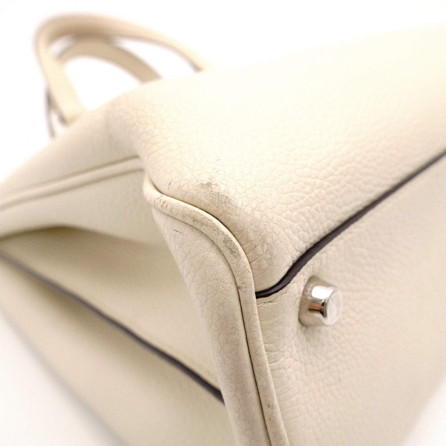 GUCCI Zumi Handbag, Leather, Beige, Silver, Gold Hardware, Logo