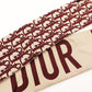 Christian Dior Mitzah Scarf Bordeaux × Beige 100% Silk Twilly 7-11-217