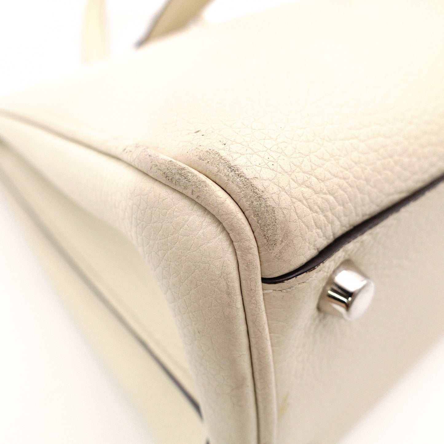 GUCCI Zumi Handbag, Leather, Beige, Silver, Gold Hardware, Logo