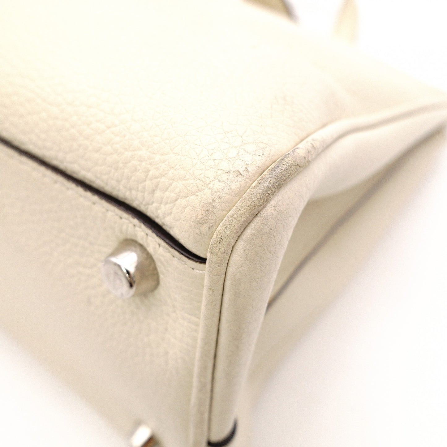 GUCCI Zumi Handbag, Leather, Beige, Silver, Gold Hardware, Logo