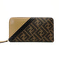 FENDI Zucca Long Wallet Black × Brown Men's Wallet Round Zipper 7-12-914