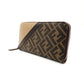 FENDI Zucca Long Wallet Black × Brown Men's Wallet Round Zipper 7-12-914
