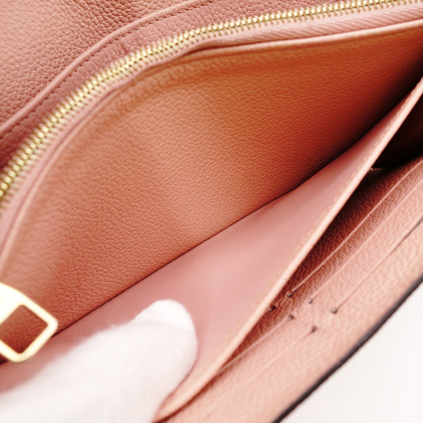 LOUIS VUITTON Monogram Empreinte Sara Wallet in Pink