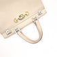 GUCCI Zumi Handbag, Leather, Beige, Silver, Gold Hardware, Logo
