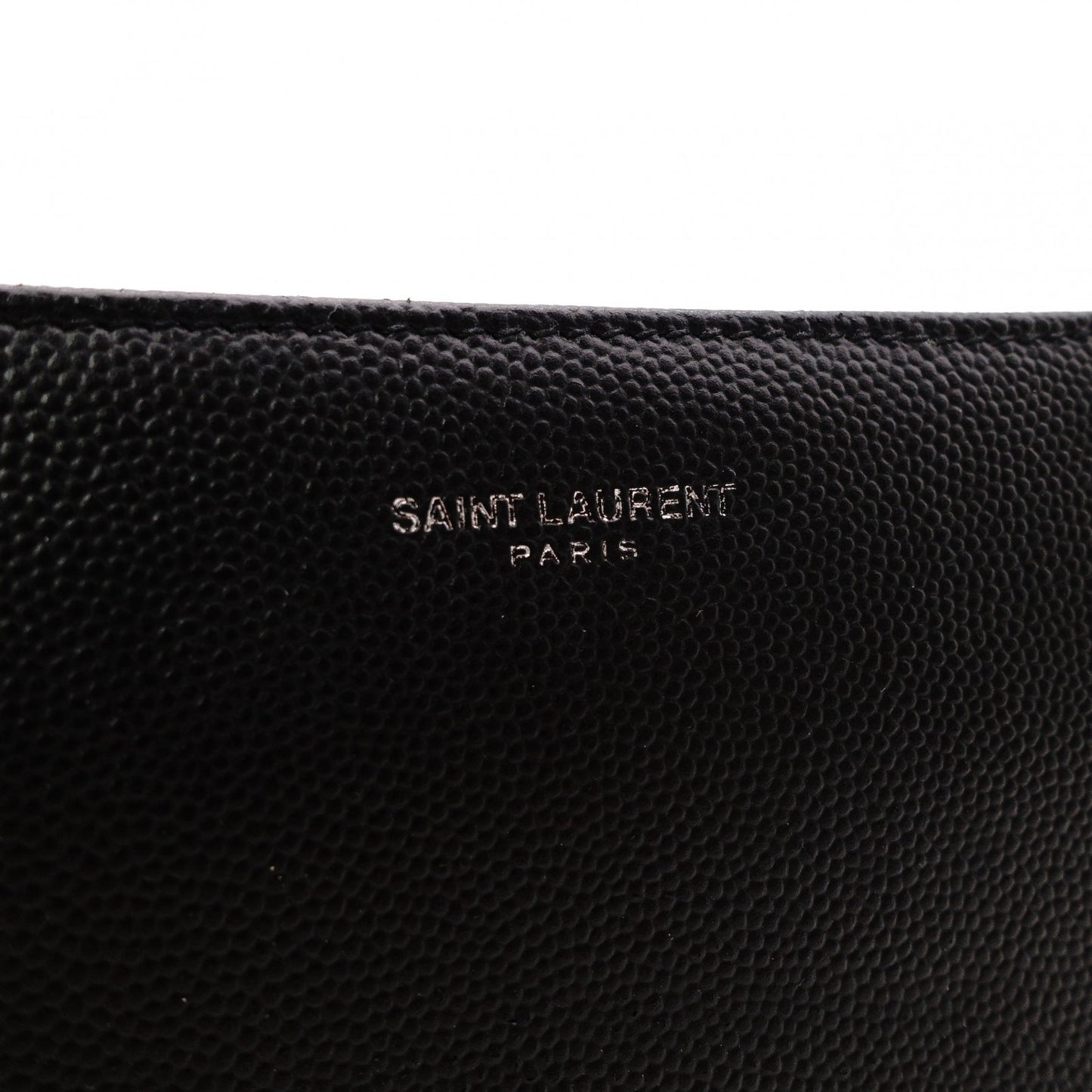 SAINT LAURENT Long Wallet, Leather, Black, Silver Hardware
