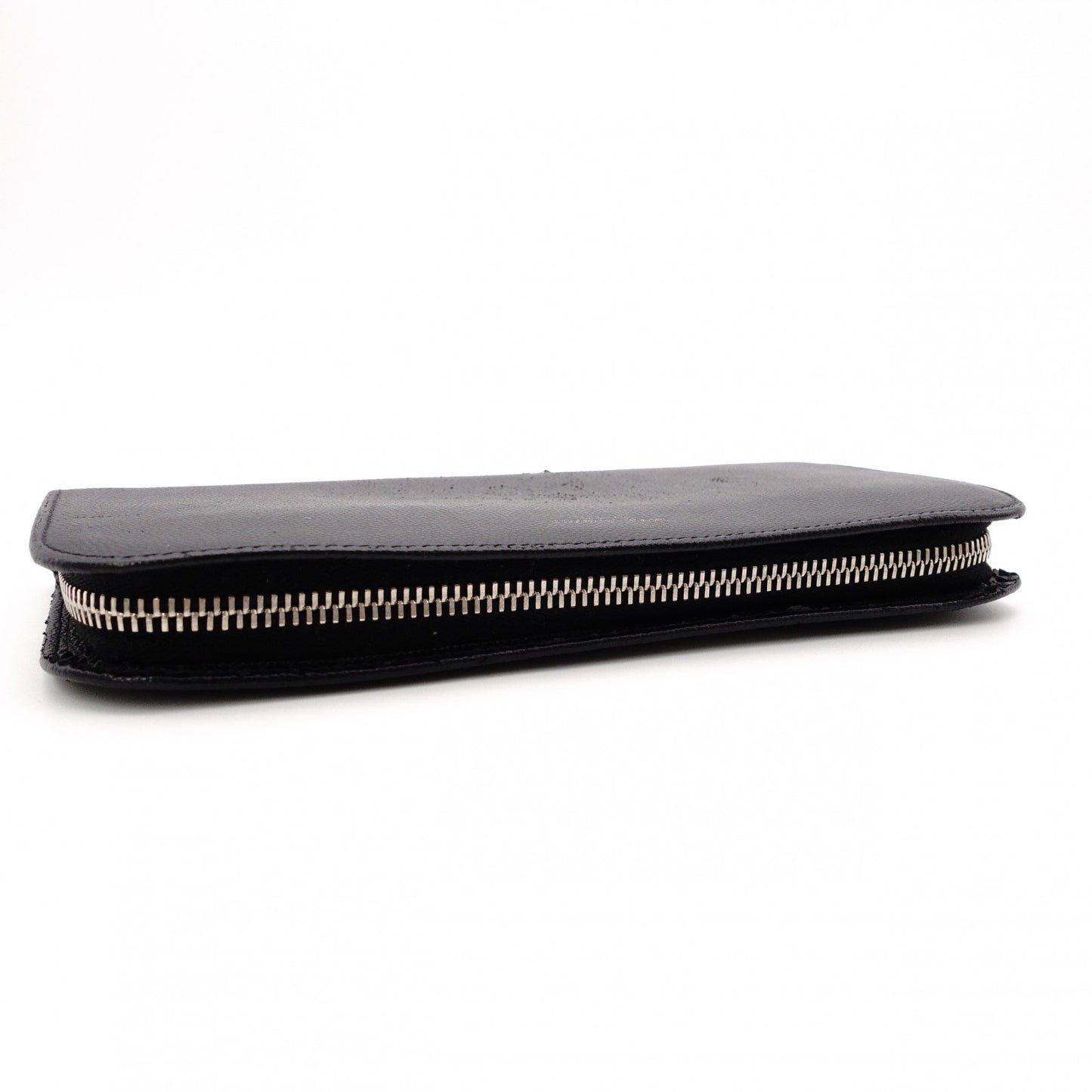 SAINT LAURENT Long Wallet, Leather, Black, Silver Hardware