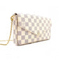 LOUIS VUITTON Pochette Félicie Damier Azur Shoulder Bag / PVC / Leather / White