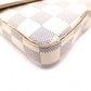 LOUIS VUITTON Pochette Félicie Damier Azur Shoulder Bag / PVC / Leather / White
