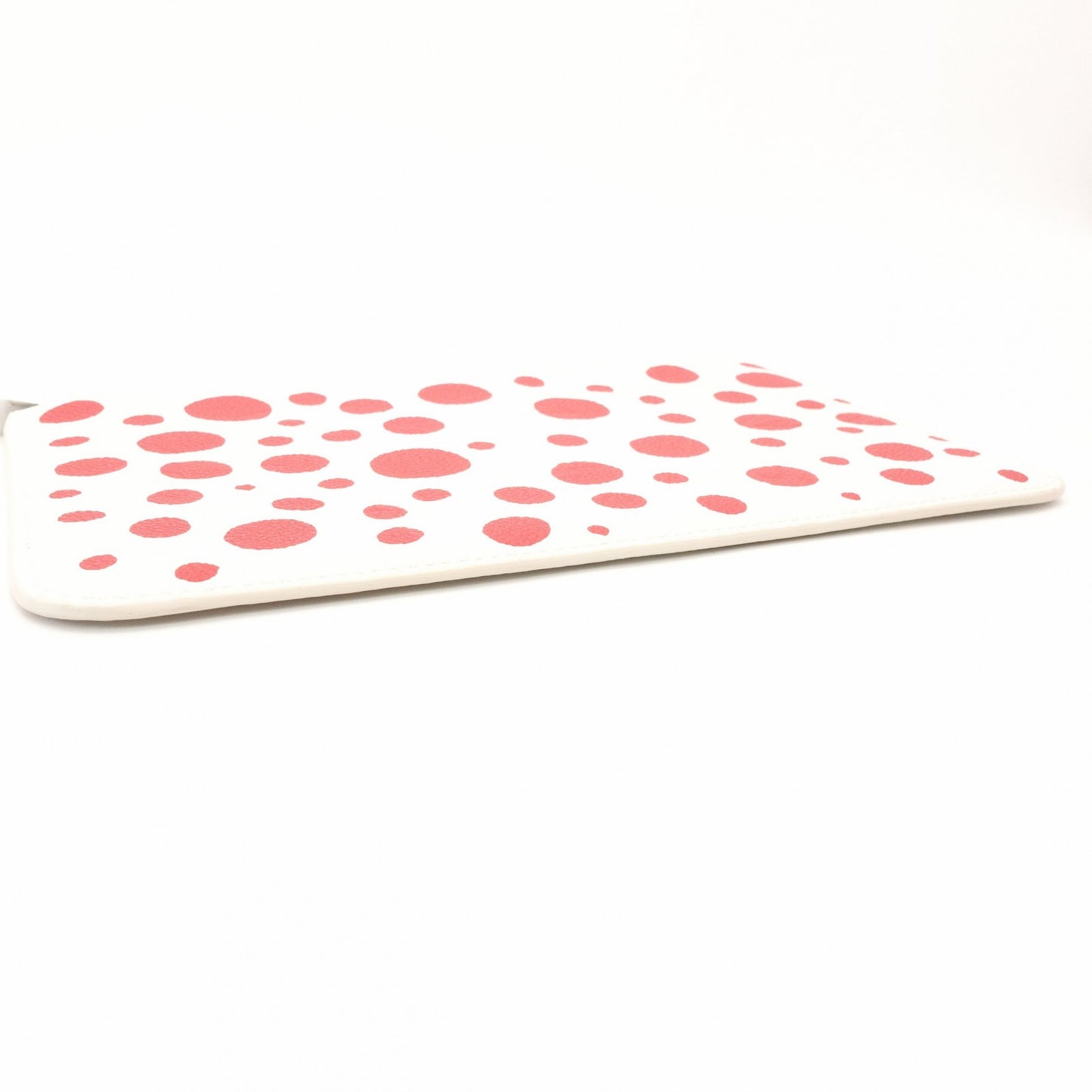 LOUIS VUITTON Neverfull Pouch Infinity Dot Yayoi Kusama Leather White × Red Pouch 7-12-104