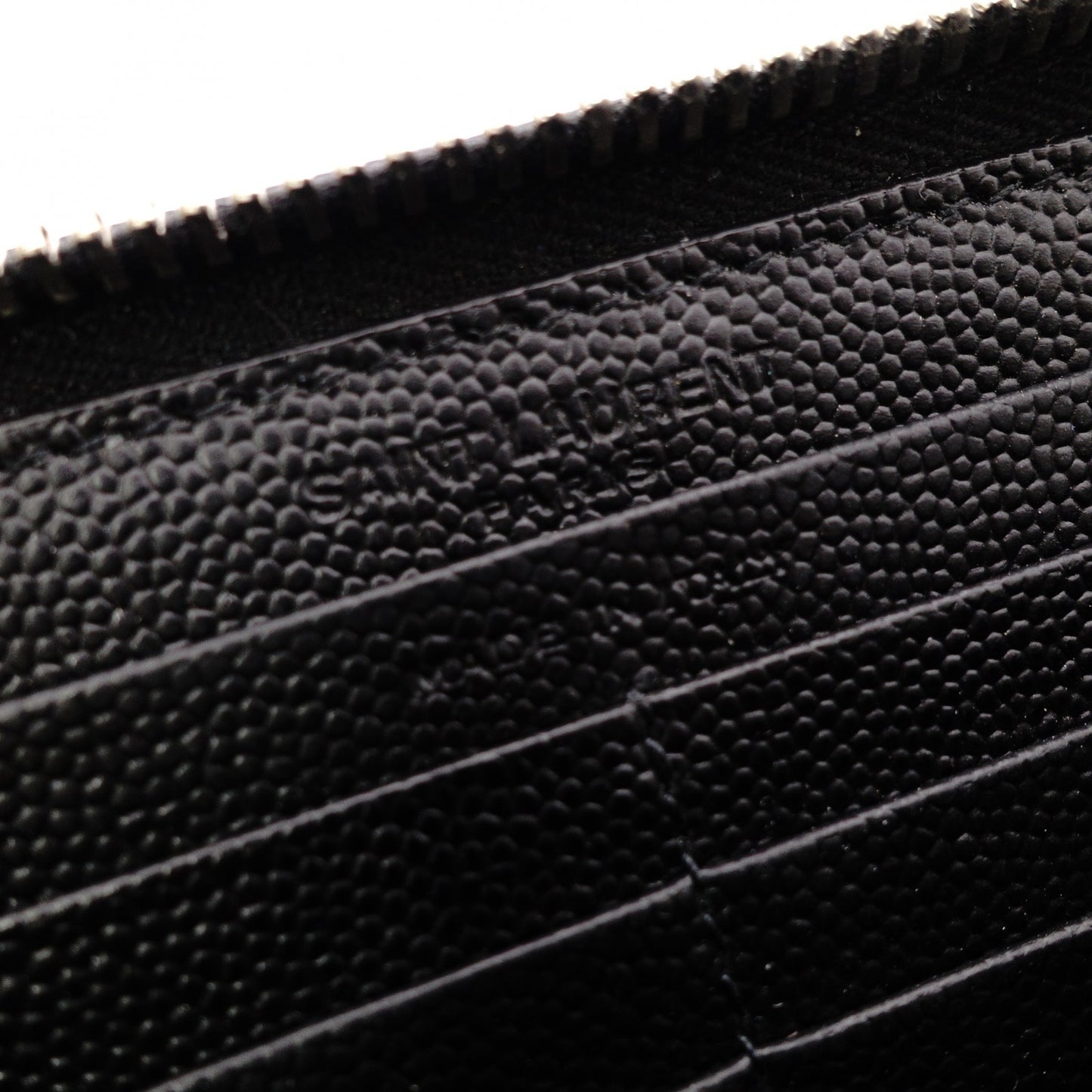 SAINT LAURENT Long Wallet, Leather, Black, Silver Hardware