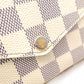 LOUIS VUITTON Pochette Félicie Damier Azur Shoulder Bag / PVC / Leather / White