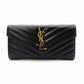 SAINT LAURENT Cassandra Long Wallet, Leather, Black, Flap Wallet, Gold Hardware
