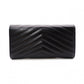 SAINT LAURENT Cassandra Long Wallet, Leather, Black, Flap Wallet, Gold Hardware