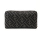 FENDI Diana Gor Zucca Long Wallet Zippy Wallet Men's Black × Gray PVC Leather Wallet R801430