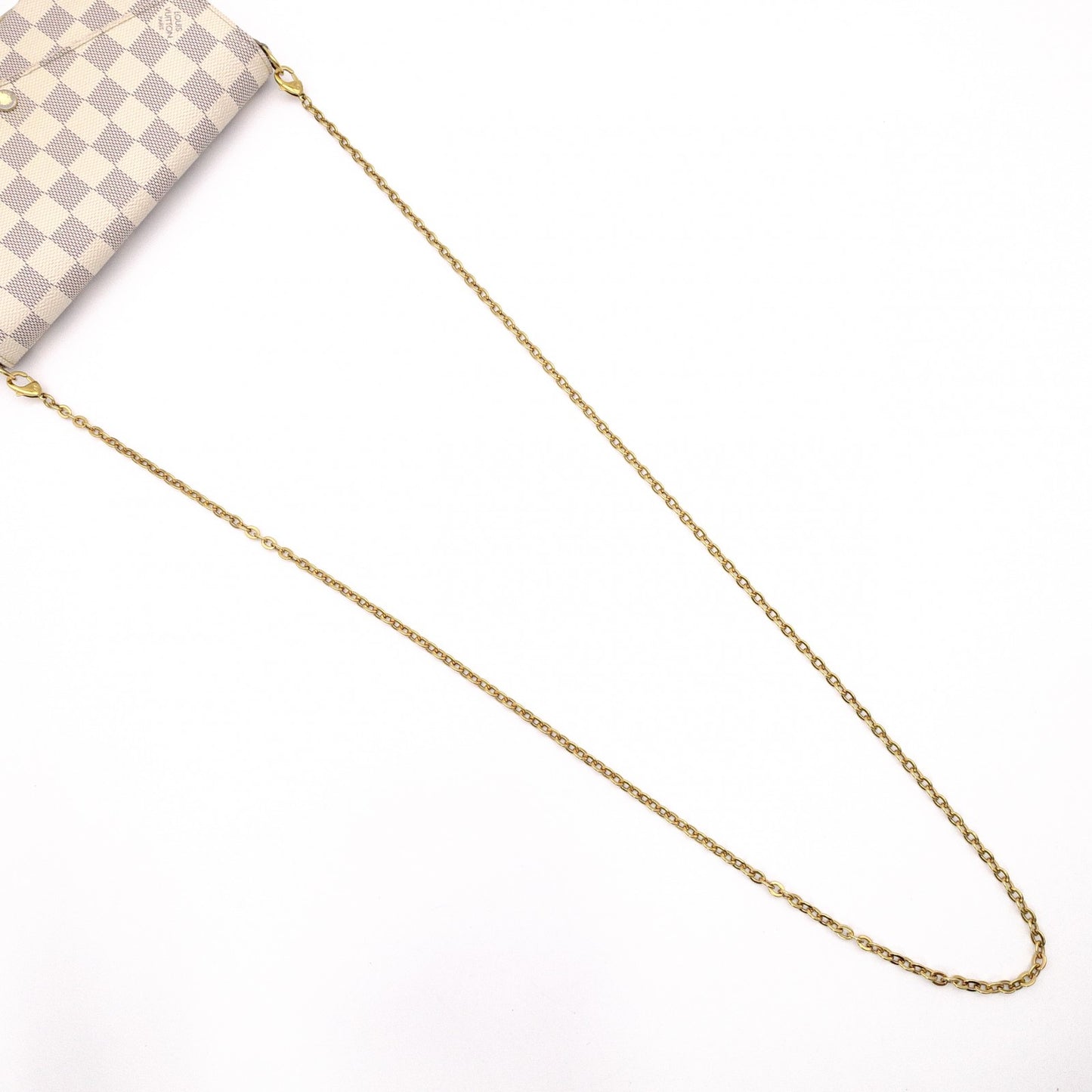 LOUIS VUITTON Pochette Félicie Damier Azur Shoulder Bag / PVC / Leather / White