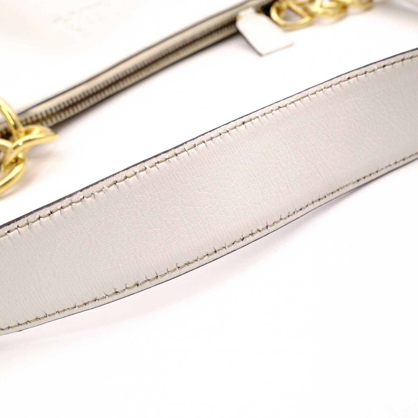 PRADA Vittello Dino Leather Shoulder Bag, White Leather, Crossbody, Gold Hardware