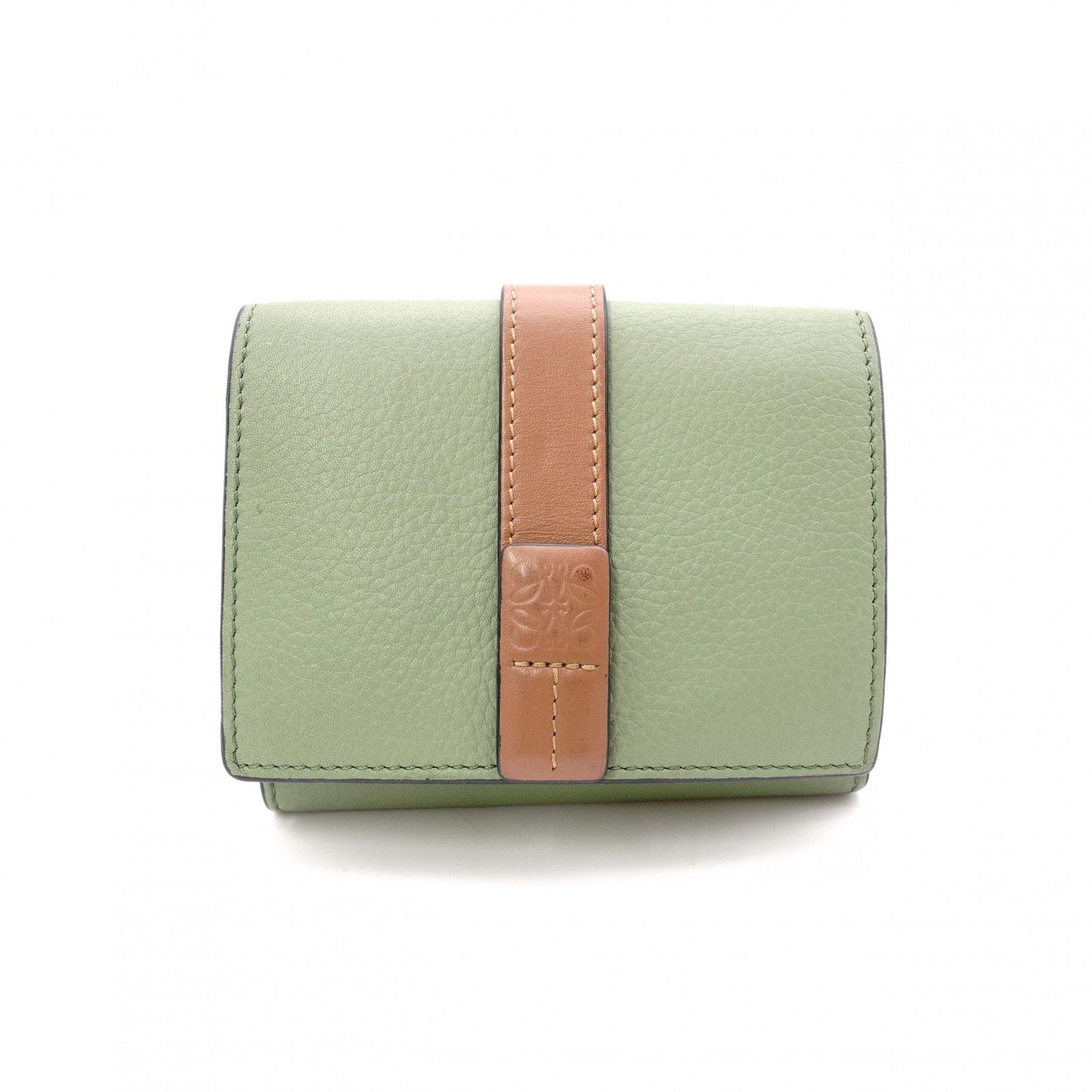 LOEWE Small Vertical Wallet, Tri-fold Wallet, Leather, Green