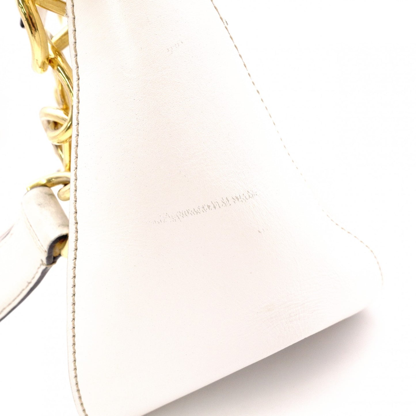 PRADA Vittello Dino Leather Shoulder Bag, White Leather, Crossbody, Gold Hardware
