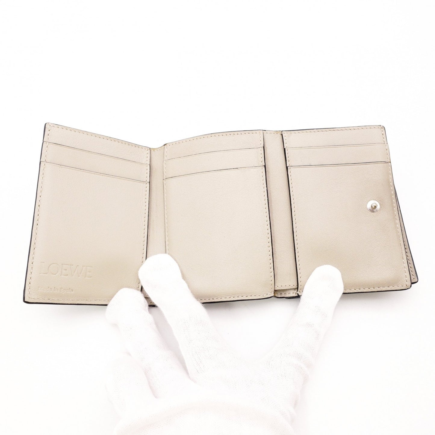 LOEWE Small Vertical Wallet, Tri-fold Wallet, Leather, Green