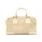 LOEWE Amazonas 28 Handbag, Suede/Leather, Beige Tones, Logo, Suede, Silver Hardware