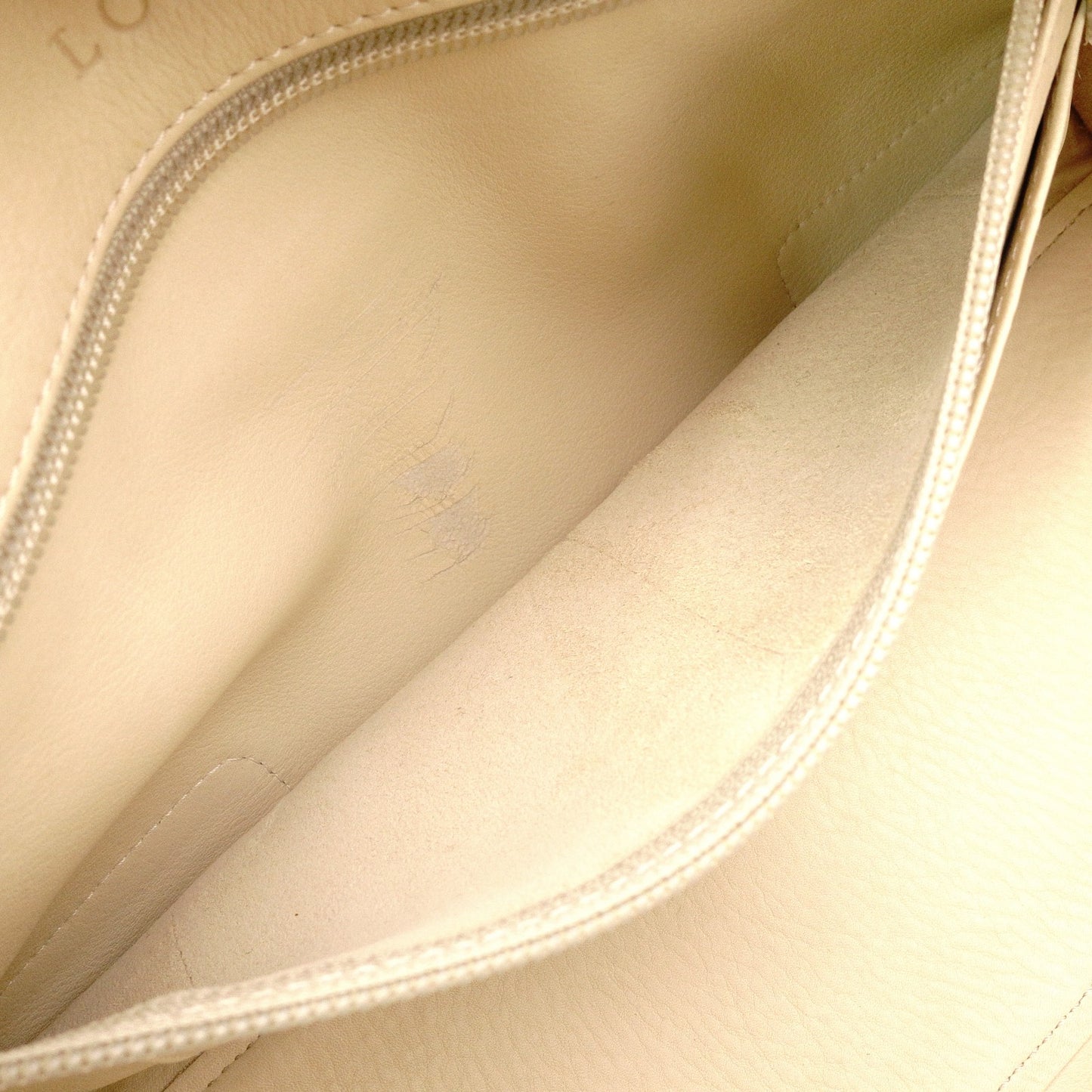 LOEWE Amazonas 28 Handbag, Suede/Leather, Beige Tones, Logo, Suede, Silver Hardware