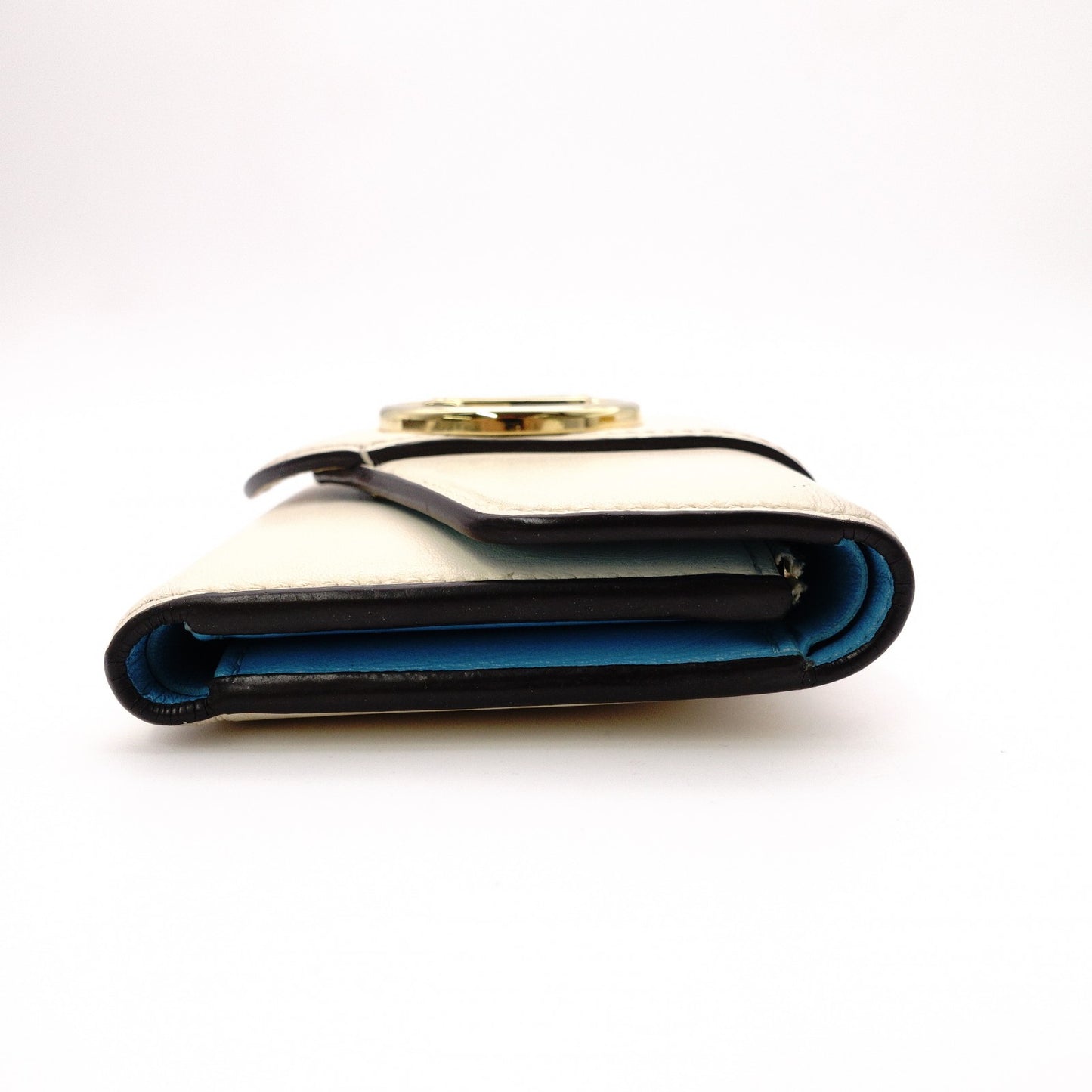 LOUIS VUITTON Pont Neuf Tri-fold Wallet, Leather, Blue and White, LV Logo