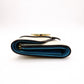 LOUIS VUITTON Pont Neuf Tri-fold Wallet, Leather, Blue and White, LV Logo