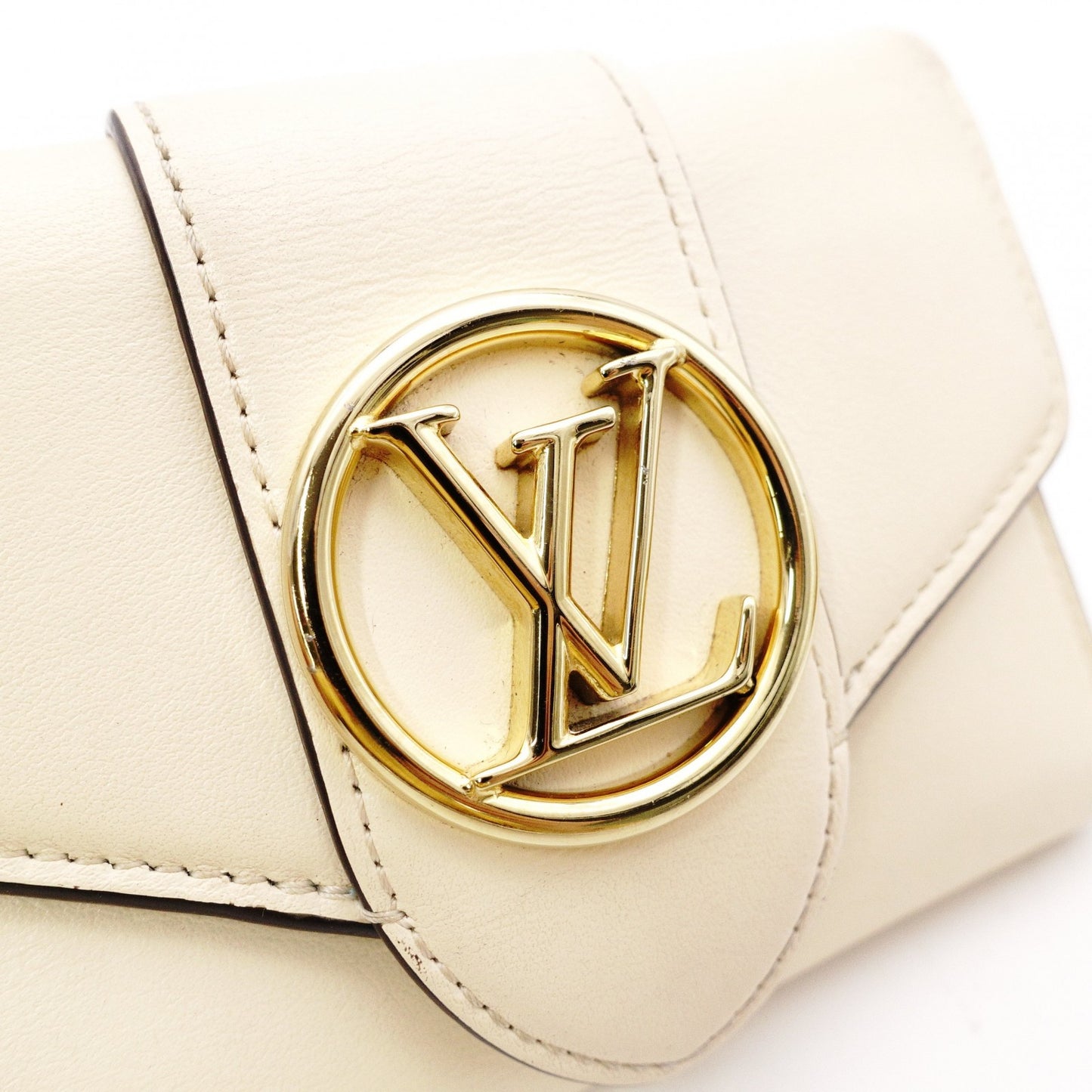 LOUIS VUITTON Pont Neuf Tri-fold Wallet, Leather, Blue and White, LV Logo