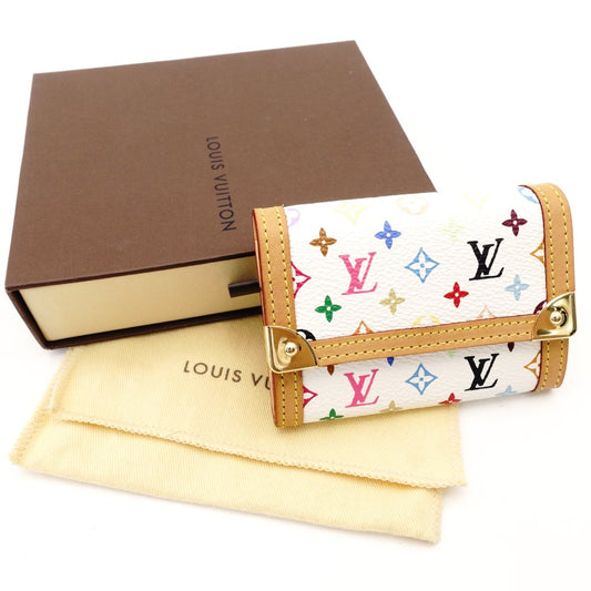 LOUIS VUITTON Monogram Multicolore Portemonnaie Bron Coin Case White-Tone PVC Leather R801017