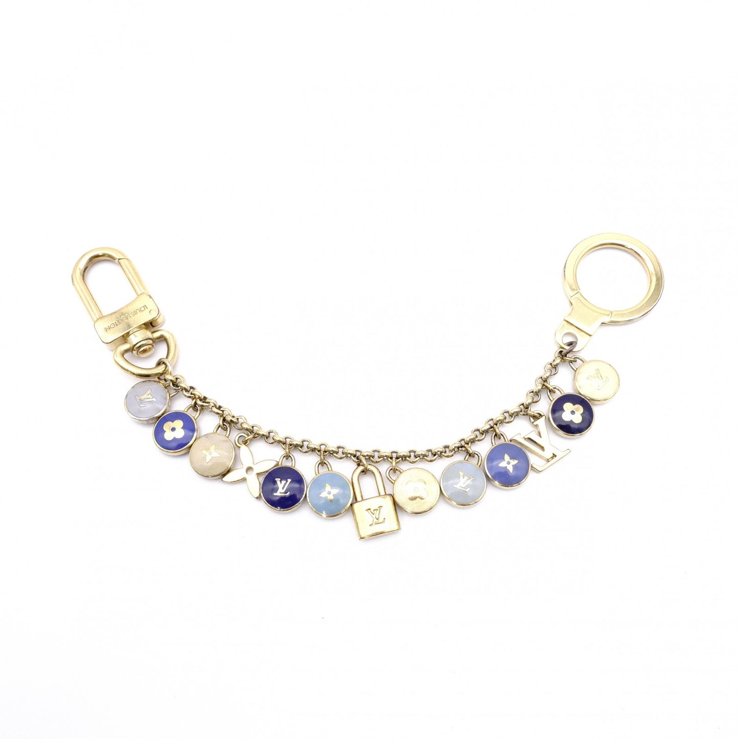 LOUIS VUITTON Chenille Bastille Pochette Clé Charm/Metal Blue-toned Bag Charm