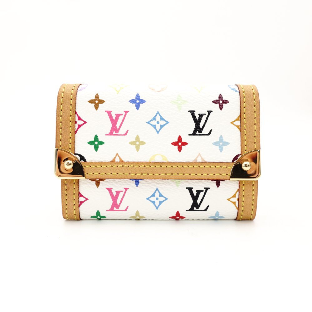 LOUIS VUITTON Monogram Multicolore Portemonnaie Bron Coin Case White-Tone PVC Leather R801017