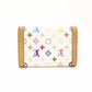 LOUIS VUITTON Monogram Multicolore Portemonnaie Bron Coin Case White-Tone PVC Leather R801017