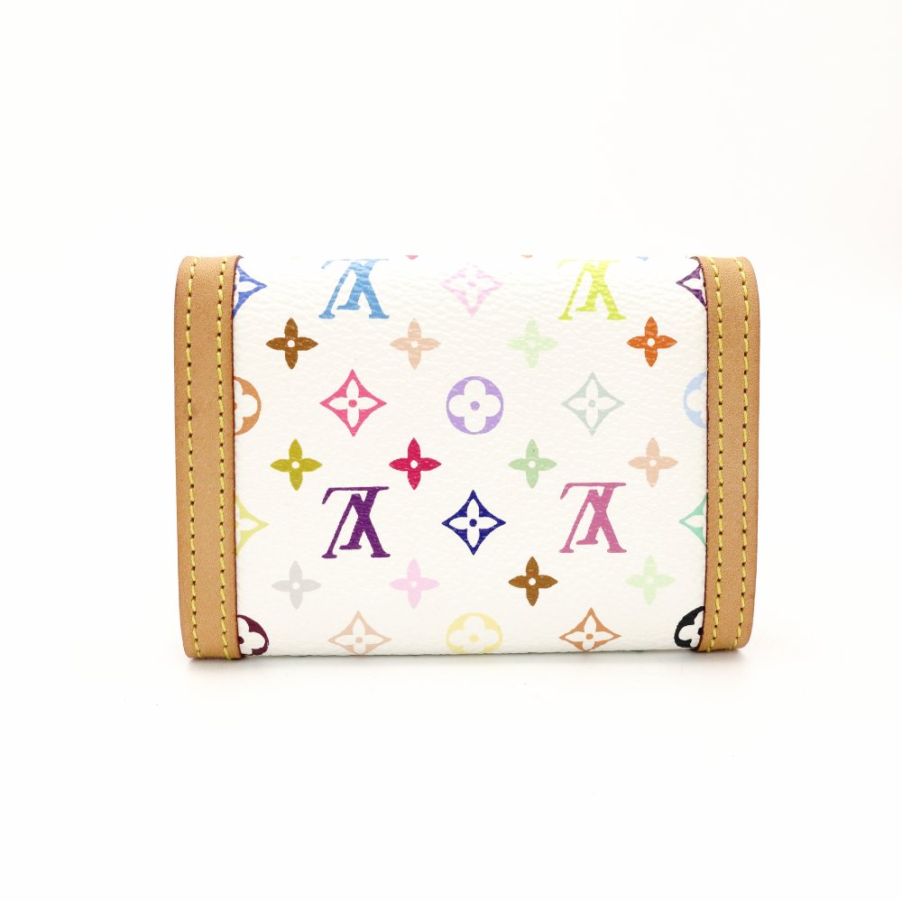 LOUIS VUITTON Monogram Multicolore Portemonnaie Bron Coin Case White-Tone PVC Leather R801017