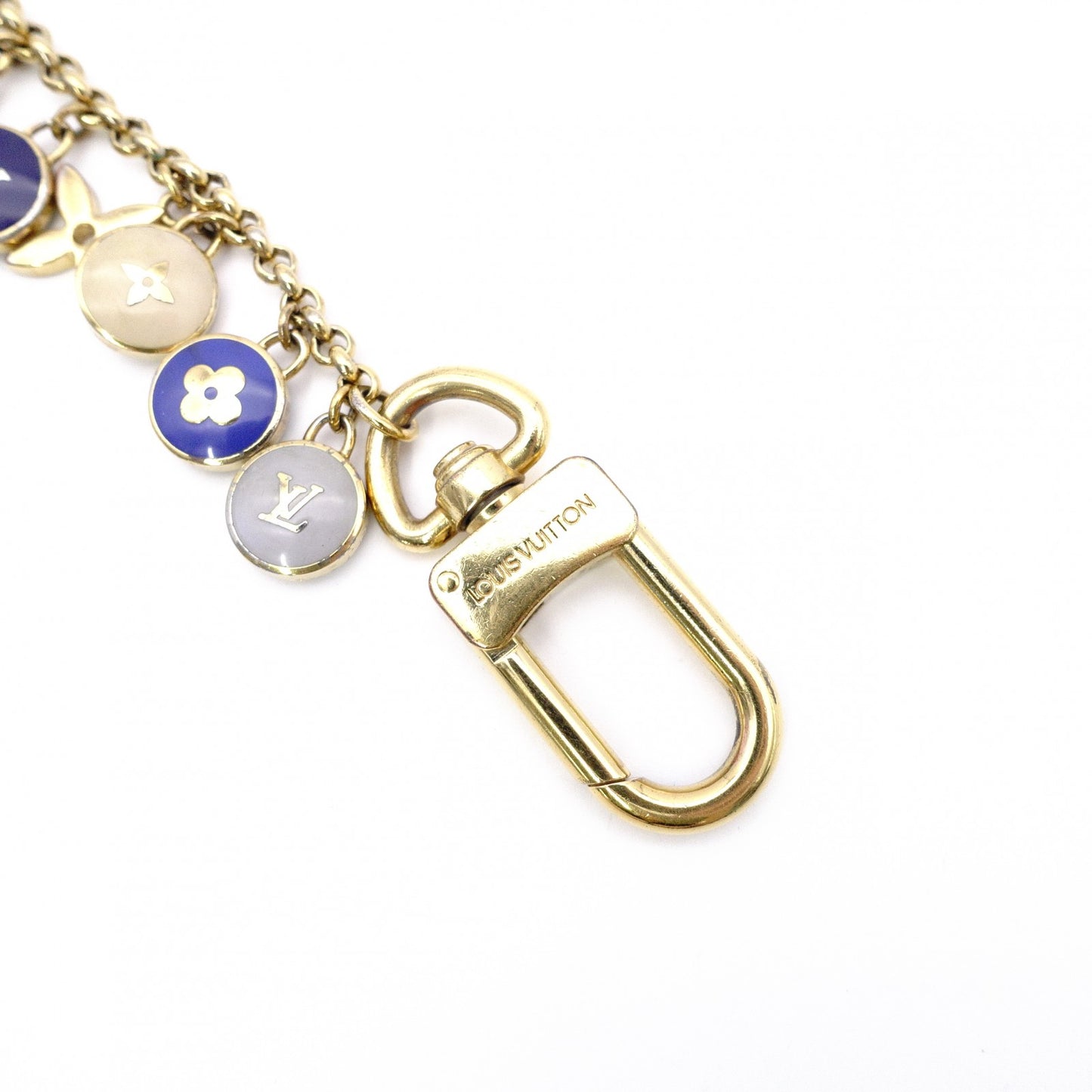 LOUIS VUITTON Chenille Bastille Pochette Clé Charm/Metal Blue-toned Bag Charm
