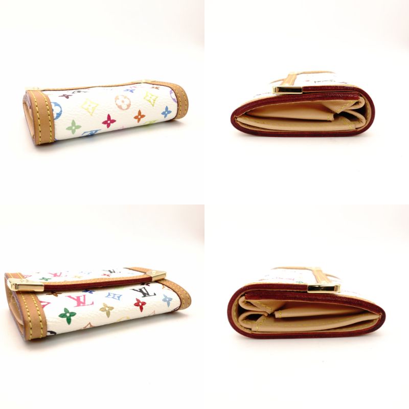 LOUIS VUITTON Monogram Multicolore Portemonnaie Bron Coin Case White-Tone PVC Leather R801017