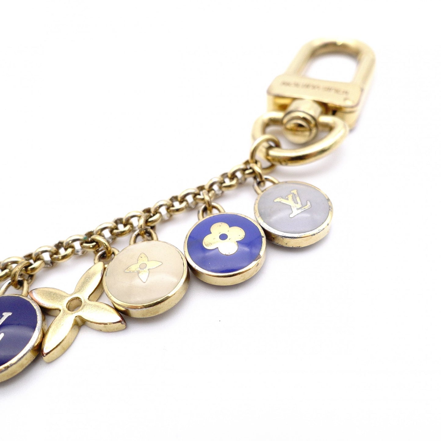 LOUIS VUITTON Chenille Bastille Pochette Clé Charm/Metal Blue-toned Bag Charm