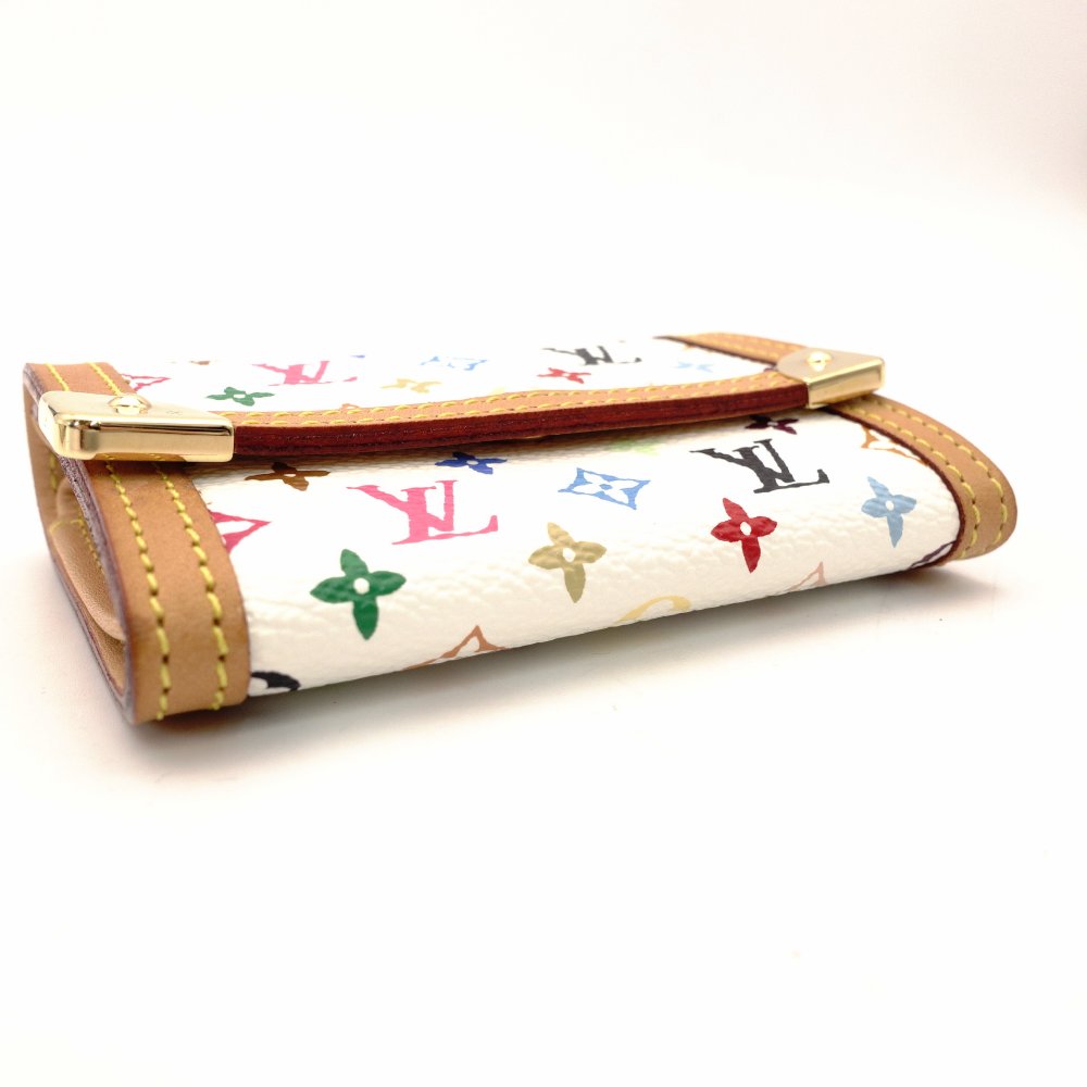 LOUIS VUITTON Monogram Multicolore Portemonnaie Bron Coin Case White-Tone PVC Leather R801017