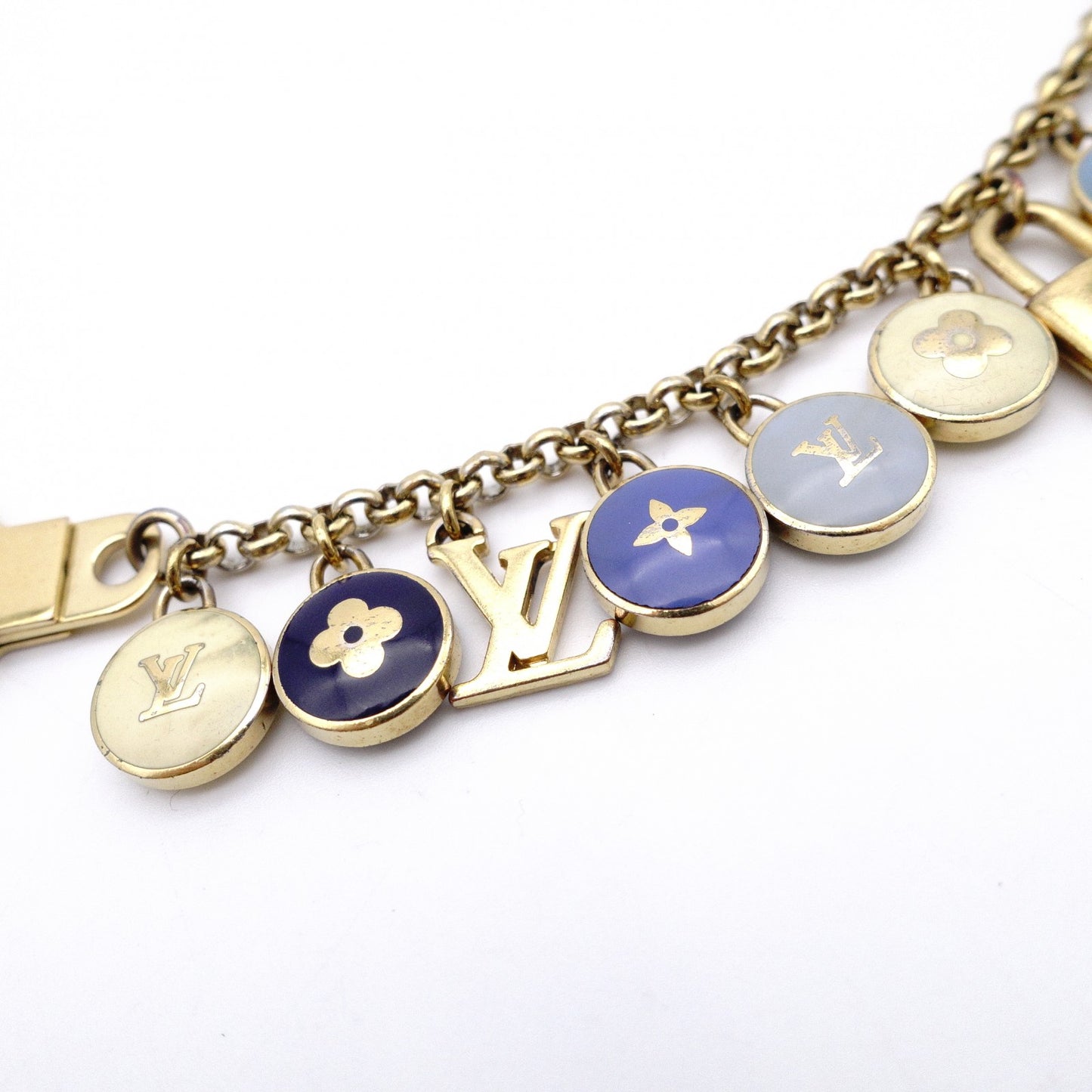LOUIS VUITTON Chenille Bastille Pochette Clé Charm/Metal Blue-toned Bag Charm