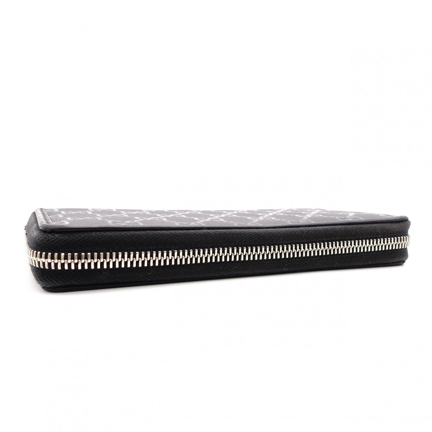 GUCCI Imprime Long Wallet, Leather, Black, Men's, Comes with Box, Logo, Silver Hardware