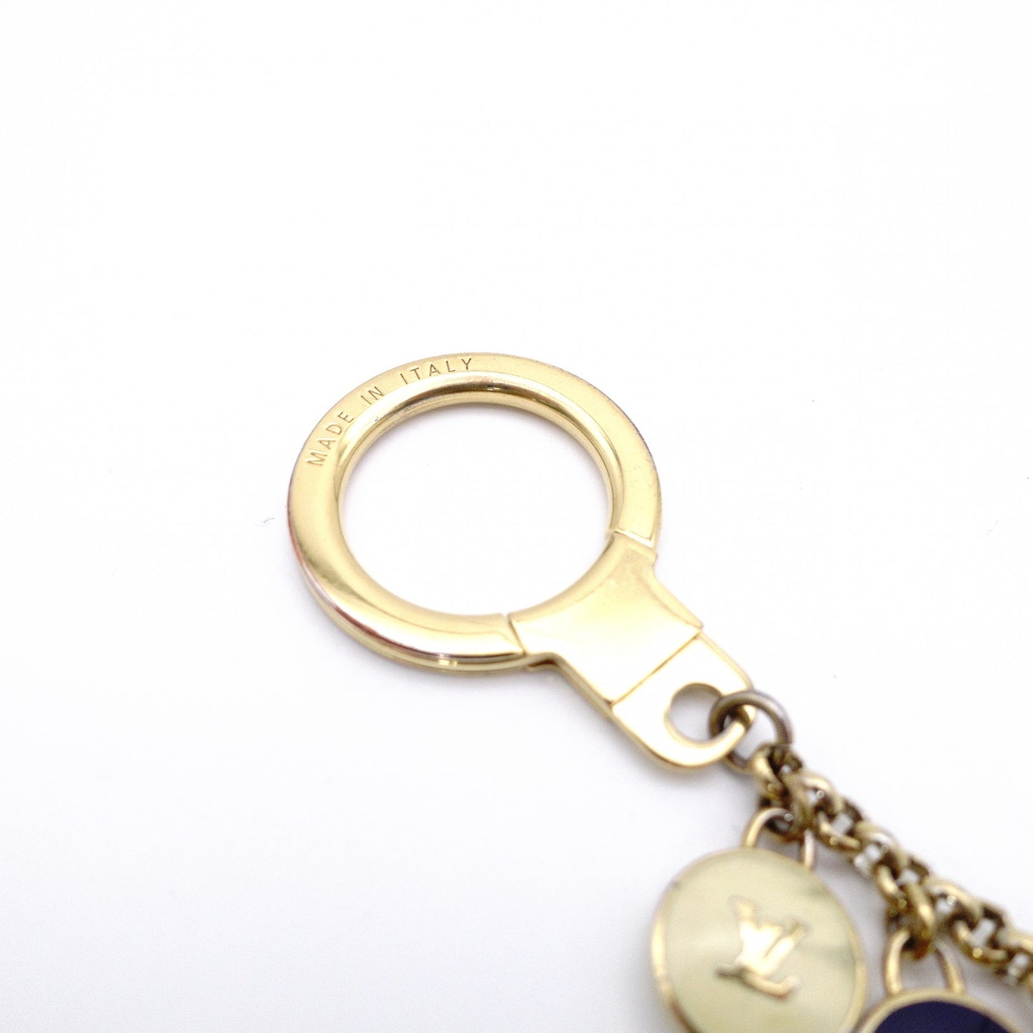 LOUIS VUITTON Chenille Bastille Pochette Clé Charm/Metal Blue-toned Bag Charm