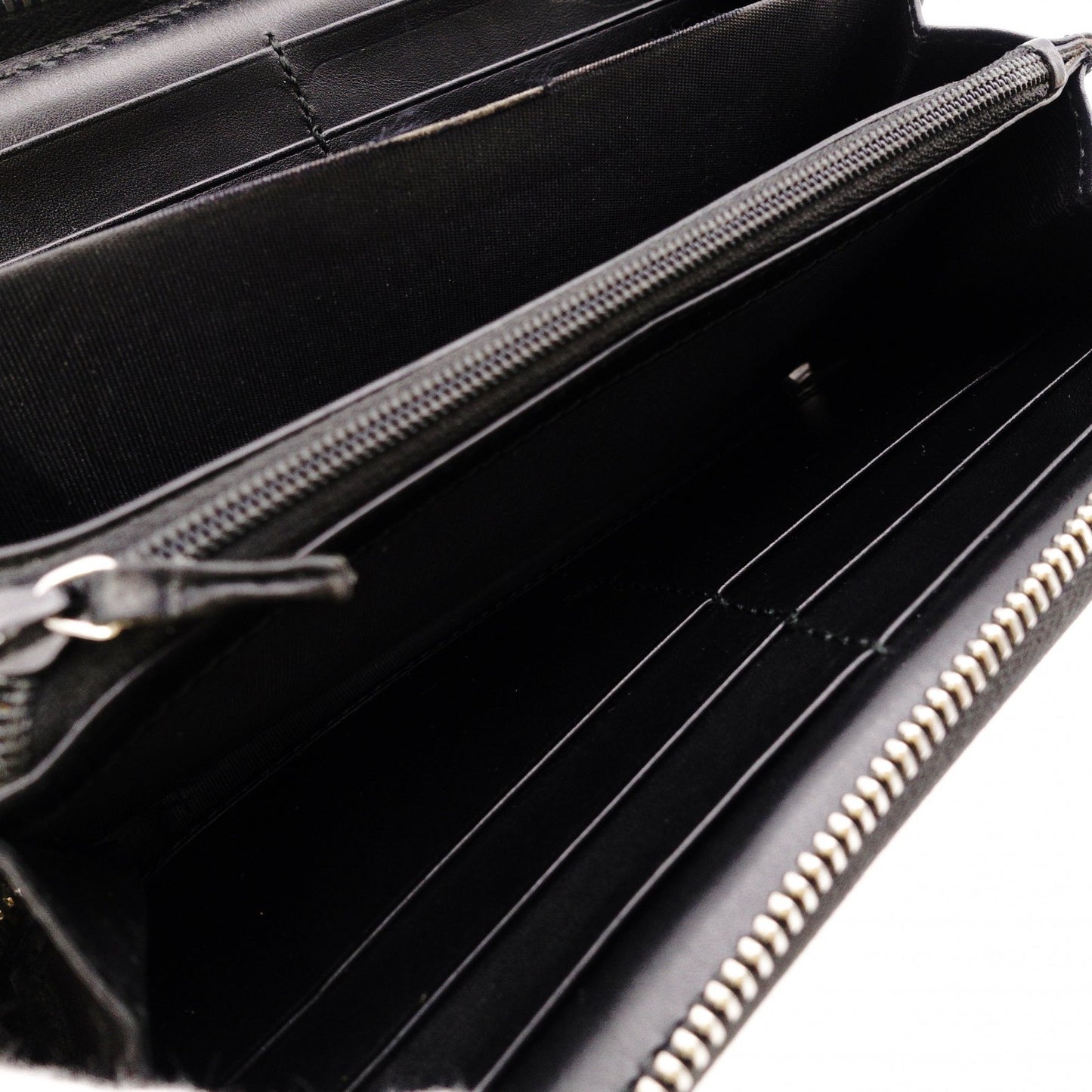 GUCCI Imprime Long Wallet, Leather, Black, Men's, Comes with Box, Logo, Silver Hardware