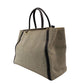 FENDI Toujours Handbag Black × Beige Canvas Leather 2-Way Tote Bag R801481