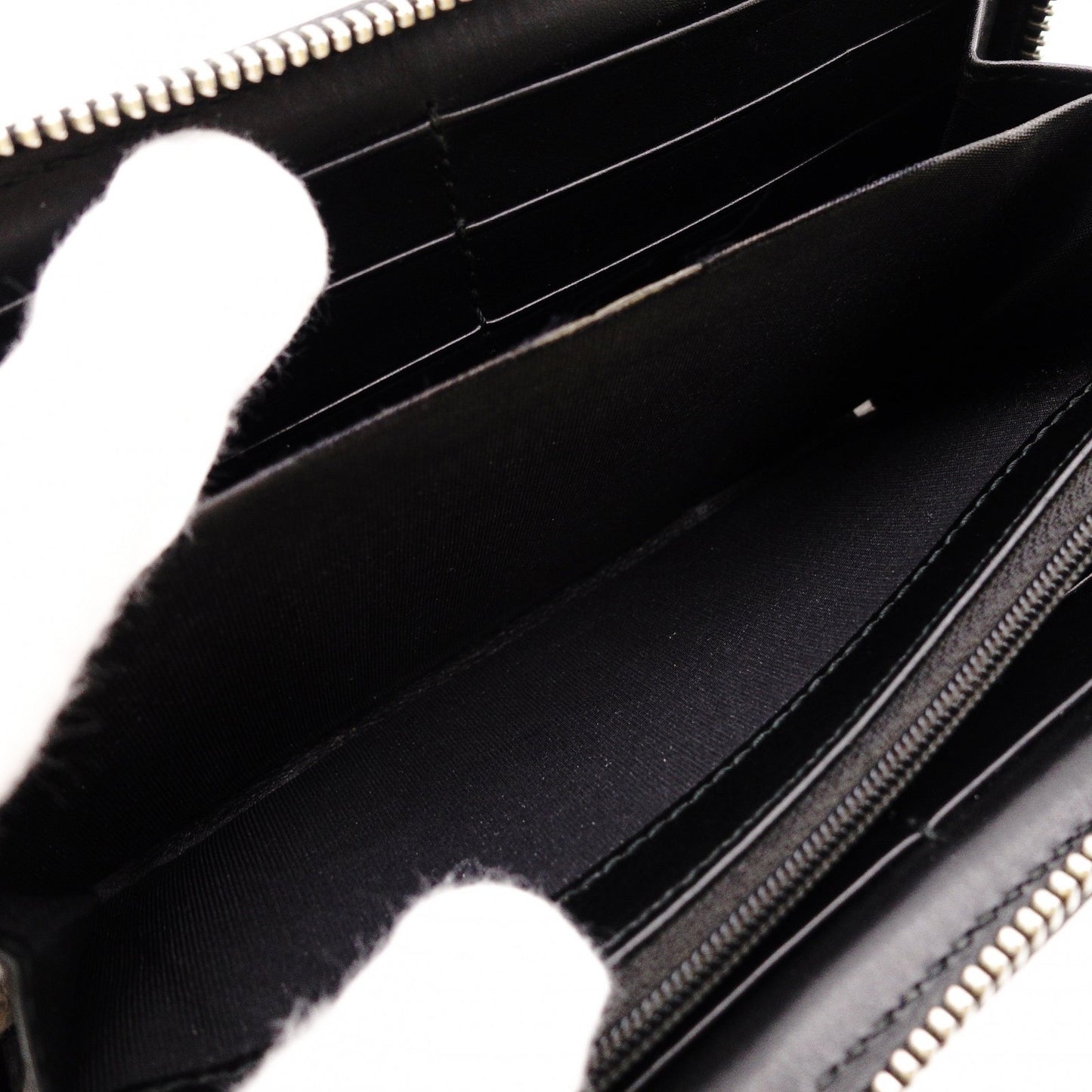 GUCCI Imprime Long Wallet, Leather, Black, Men's, Comes with Box, Logo, Silver Hardware