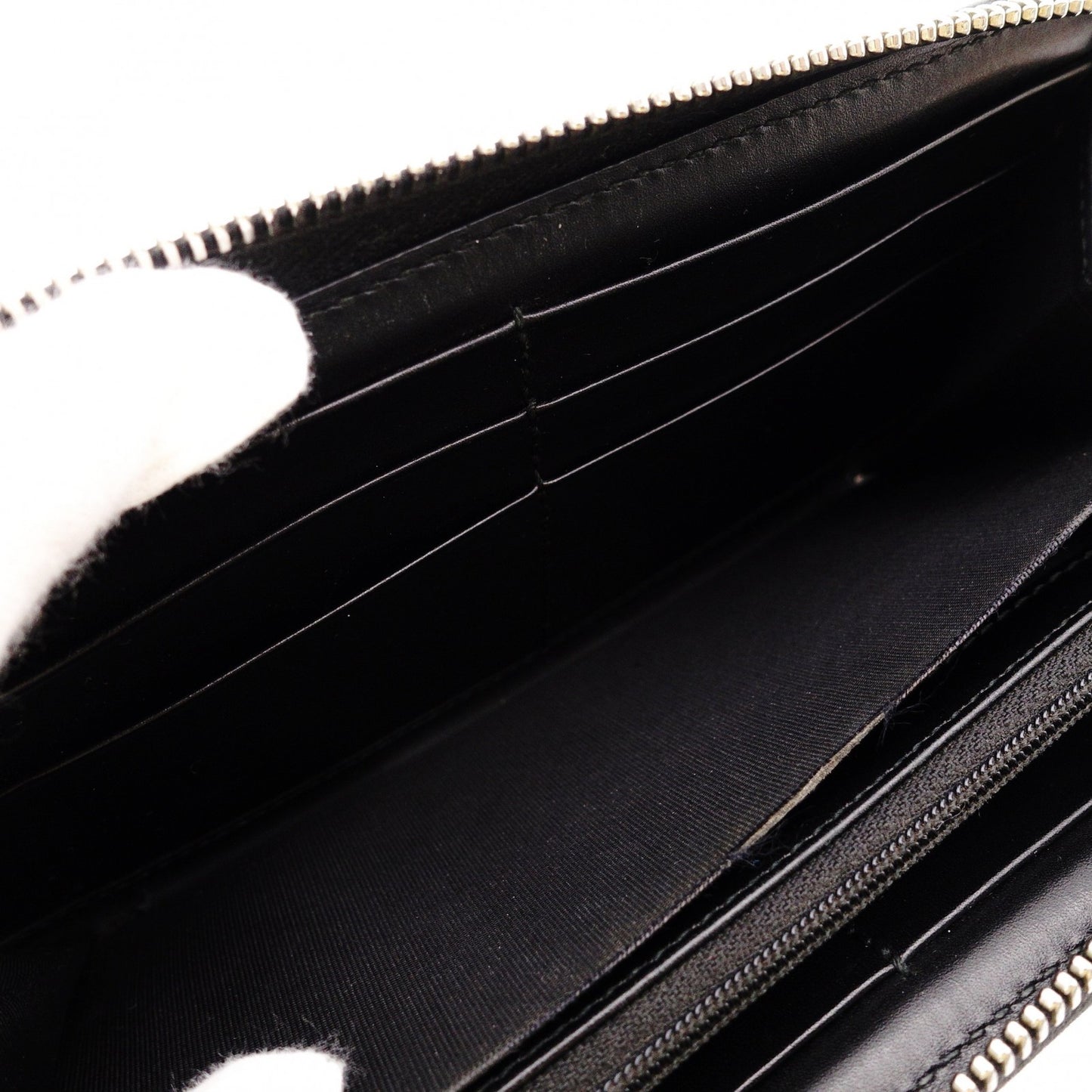 GUCCI Imprime Long Wallet, Leather, Black, Men's, Comes with Box, Logo, Silver Hardware