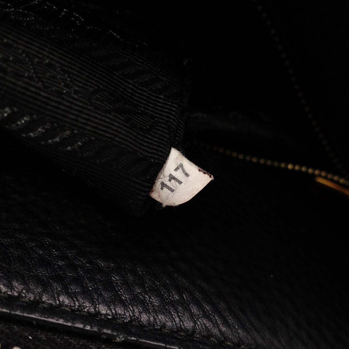 PRADA Vittello Dino Leather Shoulder Bag, Black Leather, Crossbody, Gold Hardware